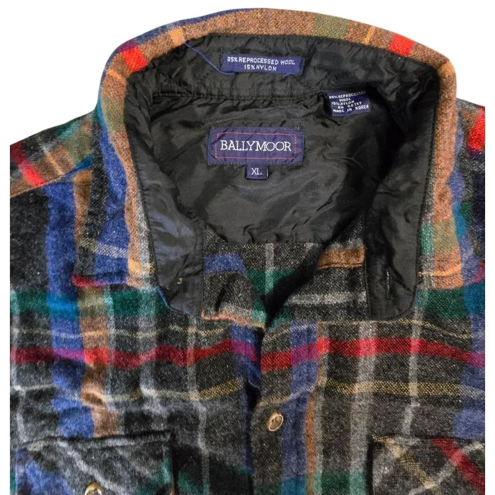 Ballymoor Vintage Plaid Flannel Shirt 70's 80's Rockabilly Surf Wool Outdoors - Picture 3 of 6